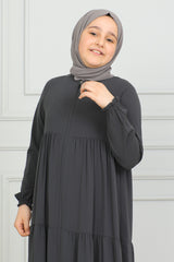 Three‑Tiered Girls’ Medine Silk Ferace Smoked - ANM4002