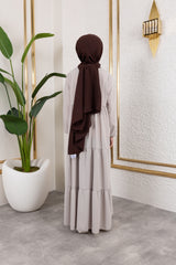 Three‑Tiered Girls’ Medine Silk Ferace Beige- ANM4002
